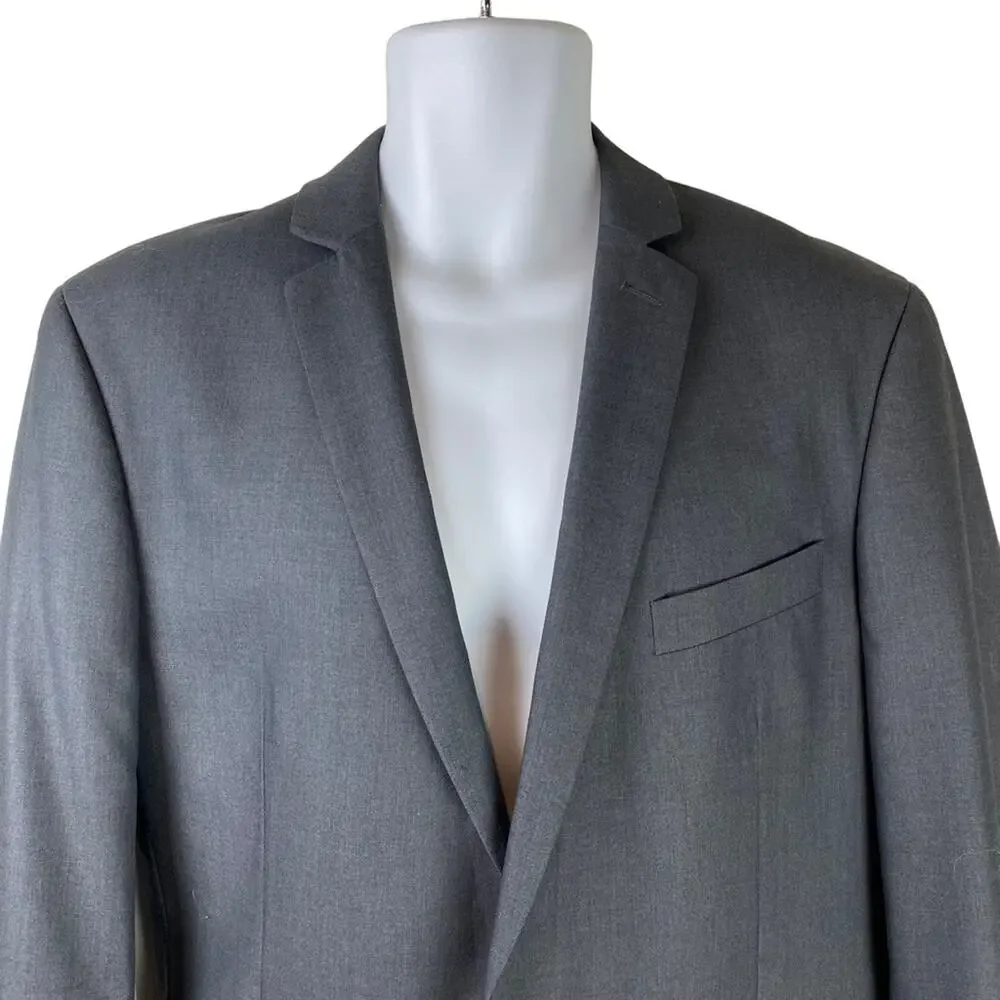 Kenneth Cole Reaction Suit Jacket 42R Gray 2 Button